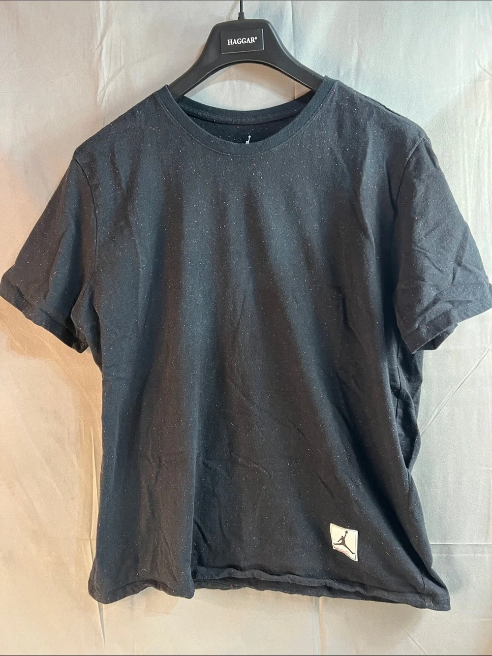 Jordan Black Short-Sleeve Crewneck T-Shirt with White Jumpman Patch
